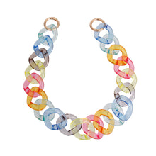 Load image into Gallery viewer, Multi Pastel Clear Link Chain Necklace
