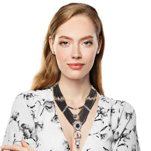 Load image into Gallery viewer, Layered Black Bead Silver Necklace

