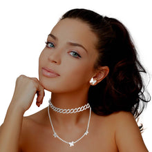 Load image into Gallery viewer, Silver Rhinestone Butterfly Station 2Pc Set
