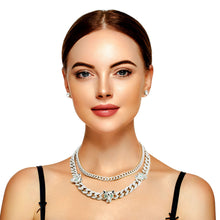 Load image into Gallery viewer, Silver Iced Cuban Leopard Chain Set
