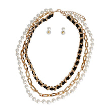 Load image into Gallery viewer, 3 Layer Gold Chain and Pearl Necklace
