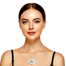 Load image into Gallery viewer, Silver and White Infinity Pendant Necklace
