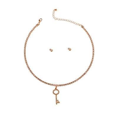 Gold Stone Key Necklace