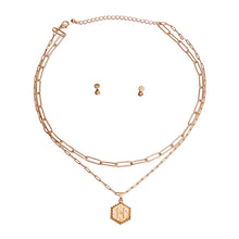 Load image into Gallery viewer, H Hexagon Initial Charm Necklace
