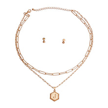 Load image into Gallery viewer, J Hexagon Initial Charm Necklace
