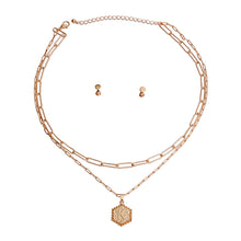 Load image into Gallery viewer, K Hexagon Initial Charm Necklace
