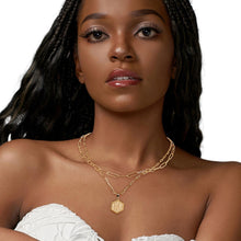 Load image into Gallery viewer, M Hexagon Initial Charm Necklace

