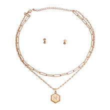 Load image into Gallery viewer, N Hexagon Initial Charm Necklace
