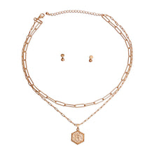 Load image into Gallery viewer, R Hexagon Initial Charm Necklace
