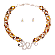 Load image into Gallery viewer, Tortoiseshell Chain Designer Snake Necklace
