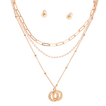 Load image into Gallery viewer, 3 Layer Designer Logo Pearl Necklace
