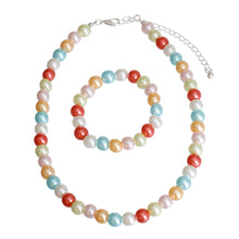 Load image into Gallery viewer, Kids Multi Color Pearl Necklace Set
