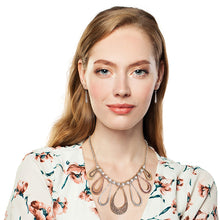 Load image into Gallery viewer, Mixed Metal Burnished Teardrop Necklace
