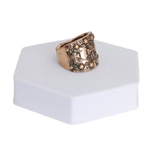 Load image into Gallery viewer, Burnished Gold Metal Boho Cross Ring
