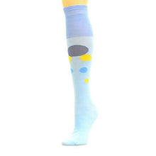 Cargar imagen en el visor de la galería, Socks Knee High Blue Retro Bubble for Women
