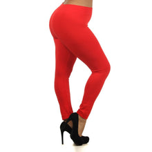Load image into Gallery viewer, Red Plus Size Fleece Leggings- Waist 29&quot;-40&quot;
