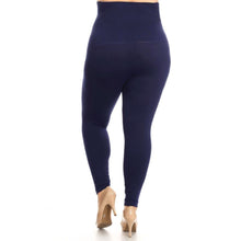 Cargar imagen en el visor de la galería, Navy Plus Size High Waist Leggings- 33-39 inch
