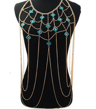 Load image into Gallery viewer, Gold and Turquoise Body Chain

