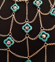 Load image into Gallery viewer, Gold and Turquoise Body Chain
