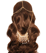 Load image into Gallery viewer, Gold and Cream Pearl Head Chain
