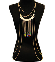 Load image into Gallery viewer, Gold and Multi Color Bead Body Chain
