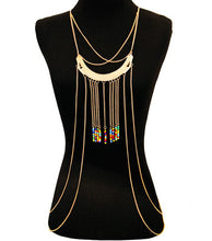 Load image into Gallery viewer, Gold and Multi Color Bead Body Chain

