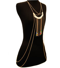 Load image into Gallery viewer, Gold and Multi Color Bead Body Chain
